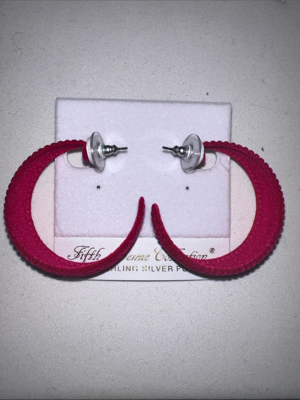 Textured Hot Pink Hoop Earrings - Lightweight Statement